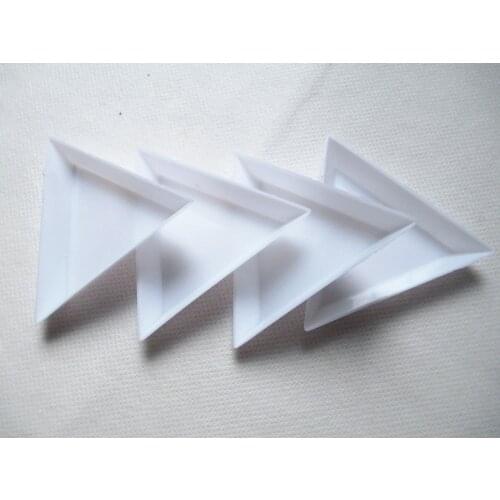 Fixmee 10Pcs rhinestones flat backs beads triangle plastic flips sorting trays tool