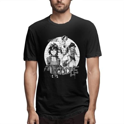 Gorilaz Band Noodle T Shirt Oversized O-neck Cotton Custom Short Sleeve TShirt Men Cotton Tees Streetwear Harajuku