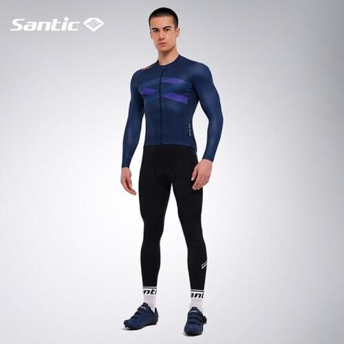 Santic Pro Cycling Jersey Set Spring Summer Long Sleeve MTB Road Bike Bicycle Jersey Men Cycling Clothing Set Maillot Ciclismo