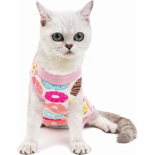 Pet Puppy Dog Clothes Vest Professional Cat Recovery Suit for Abdominal Wounds or Skin Diseases E-Collar Alternative