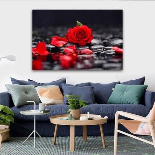 Red Rose Flower Canvas Painting Printed Wall Decoration Giclee Wall Printing Cheap Wall Pictures Cuadros Decoración Art