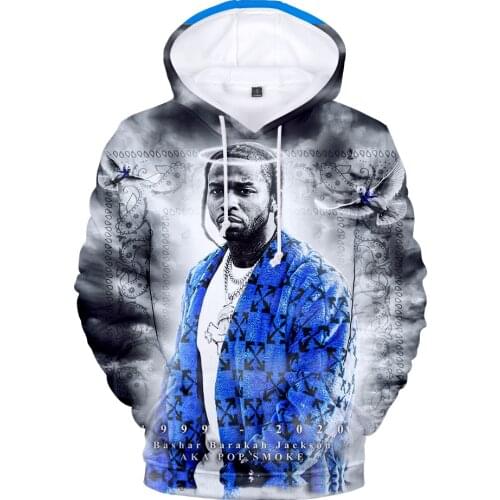 Harajuku Fashion Pop Smoke 3D Hoodies Sweatshirts Fashion Casual Hoodie Long Sleeved Pullover Women Men Hip Hop Kids Hoodie Tops