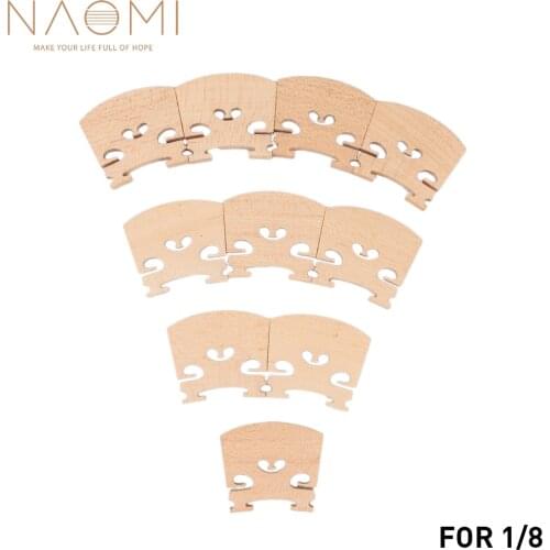 NAOMI 1/8 Violin Bridge 10PCS Violin Maple Wood Bridge For 1/8 Violin Parts Accessories New Set
