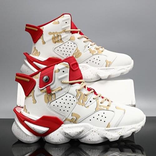 Spring Men Big Size 46 High Top Cushioning Basketball Shoes Lace Up Ankle Boots Male Gym Fitness Athletic Outdoor Sport Footwear