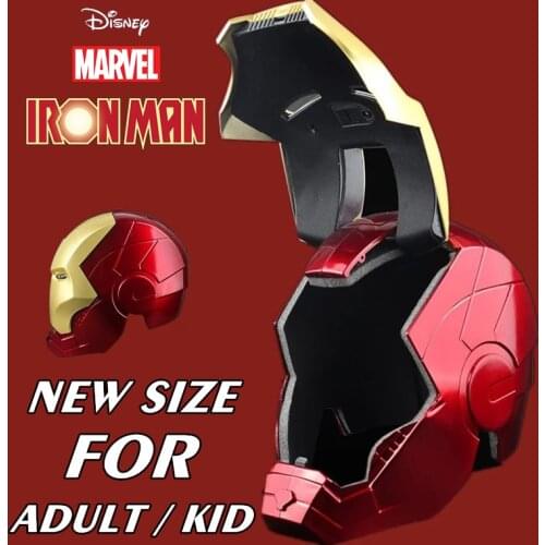 New Disney 1:1 Lighting Led Ironman Movie Mask Marvel Avengers Iron Man Tony Stark Helmet Cosplay PVC Action Figure Toys Gift