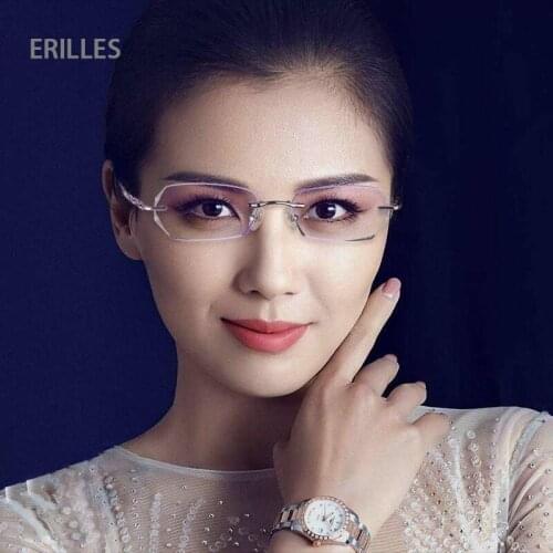 Anti Blue Light Myopia Glasses Women Ultra Light Diamond Cutting Myopia Eyeglasses For Women Reading Goggles For Near-sighted
