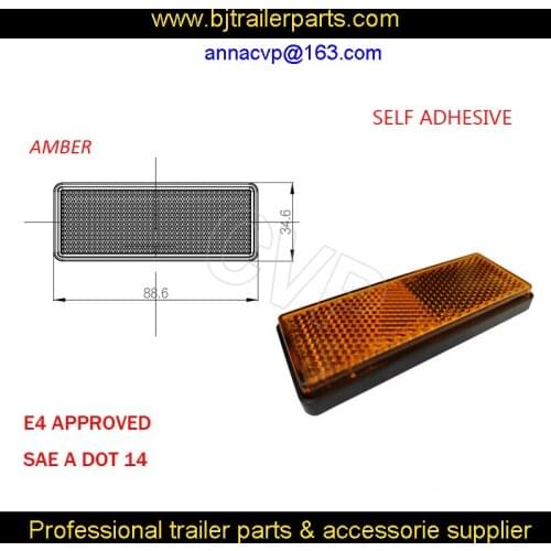 TRAILERS TRUCK CARAVAN REFLECTOR 88.6x34.6mm E4 approved ACCESSORIES PARTS amber TRAILER REFLECTOR TAPE trailer parts