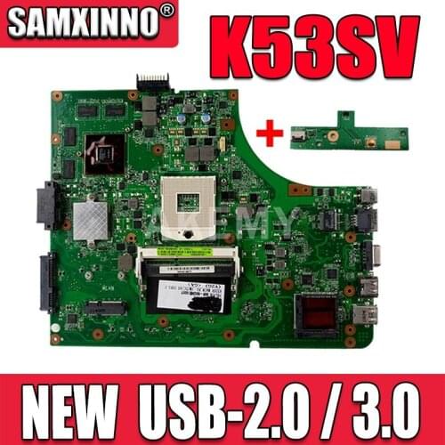 SAMXINNO NEW MB K53SV motherboard For ASUS K53SC X53S K53SV K53SM K53SJ P53Sj laptop mainboard HM65 GT540M-GPU USB-2.0 / 3.0