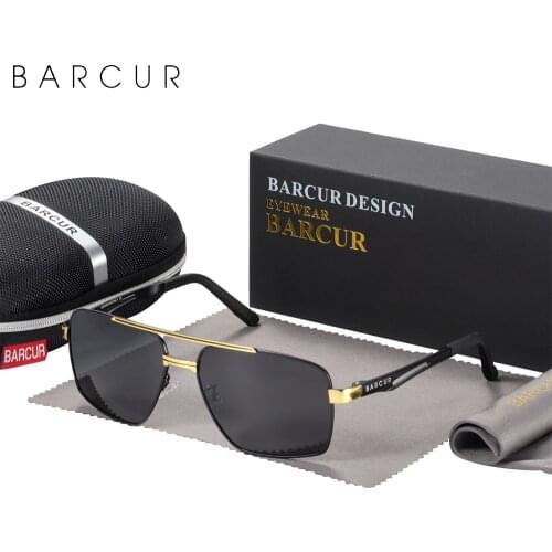 BARCUR Pilot Style Metal Frame Brand Sunglasses Men HD Polarized Women Shades Driving Photochromic Lens Sun Glasses Mirror UV400