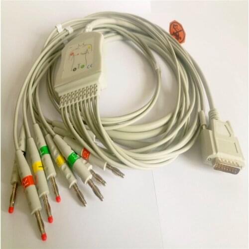 Compatible For Nihon Kohden ECG/EKG Cable ECG-1250,ECG-1350, ECG-9101/9130/9132/9620 4.0 Banana End without Resistor