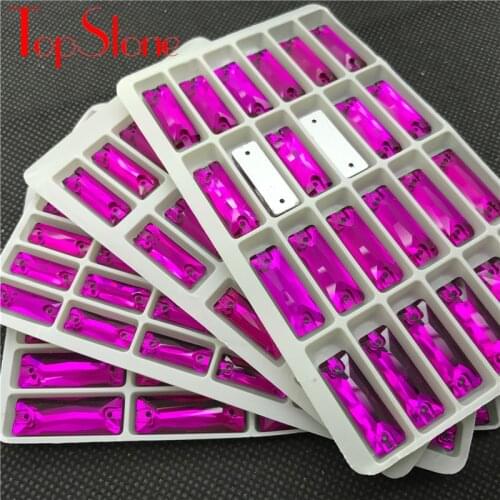Topstone 5x15 6x18 7x21 8x24 mm Cosmic Baguette sew on Rhinestone Glass Crystal Sew-on stone dress clothing making