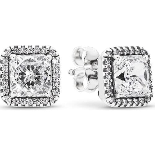 925 Sterling Silver Pandora Earring Timeless Elegance With Zirconia Studs Earrings For Women Wedding Gift Fashion Jewelry