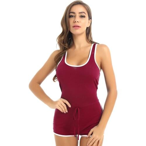 Women Playsuit Fashion Casual Rompers Sleeveless Summer 2020 Bodycon Biker Shorts Jumpsuit Dancewear Sportswear Jogging Clothes