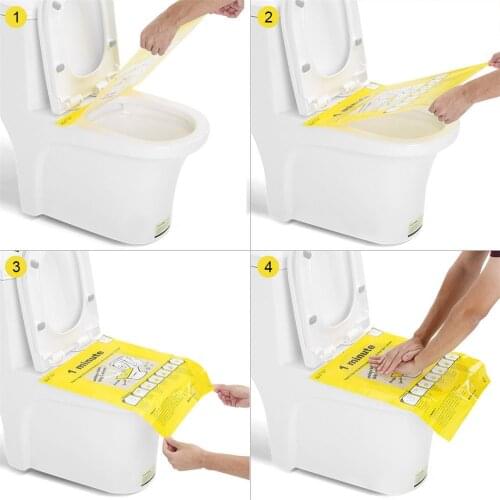 1pc Easy Fix Clogged Film Toilet Dredge Paste Toilet Sticker Toilet Disposable Sticker Plunger Dredge