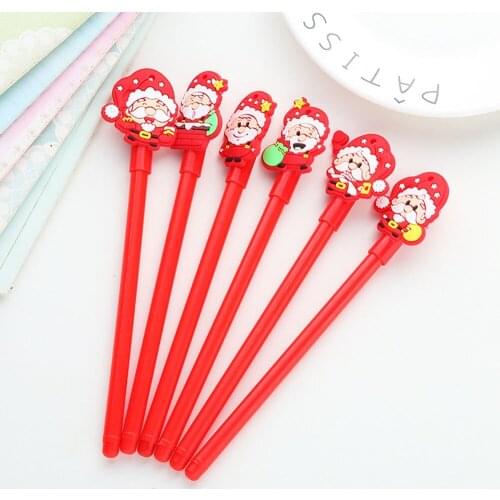 1pc Cartoon Christmas Neutral Pen Gel Pens Kawaii 0.5mm Santa Claus Black Ink Pen Stationery Gift School Supply Escolar