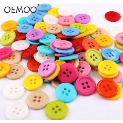 100pcs4 Holes Buttons Mixed Round Resin Sewing Buttons for Scrapbooking craft Fashion Accessories