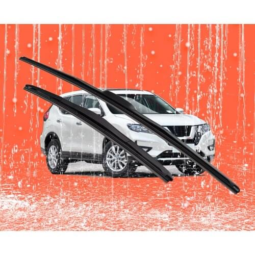 2 pcs Front Windshield Bracketless Wiper Blades Set 26"+17" Fit for Nissan X-Trail 2014-2017