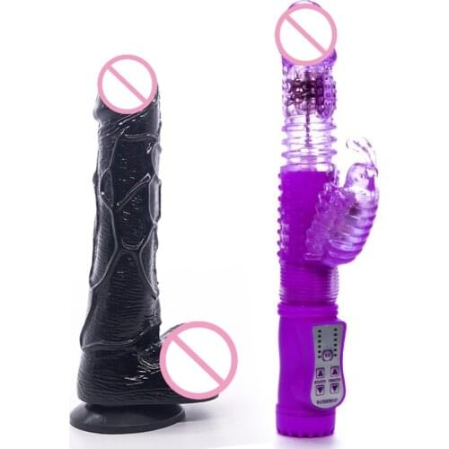 2 Piece Suit Suction Cup Dildo Silicone Women Dildo G-spot Vibrator Anal Sex Toy Flexible Penis Lesbian Long Soft Butt Plug