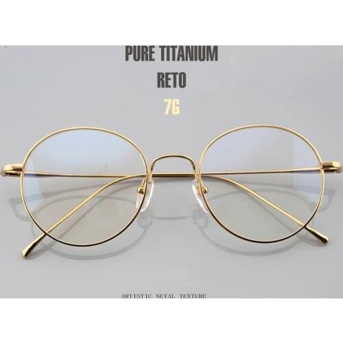 2021 Solid Pure Titanium Round Eyeglasses Frame Myopia Optical Frames Glasses Retro Prescription Eyeglasses Men Women Frames
