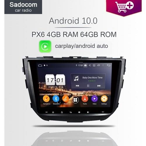 9" DSP PX6 Android 10.0 4GB RAM 64GB ROM multimedia Car DVD Player autoradio Bluetooth 5.0 For SUZUKI Vitara Breeza 2015 - 2017