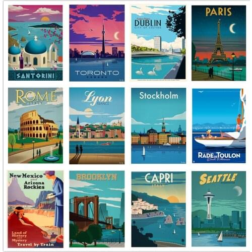 Tourism Famous City 5D Diamond Painting Full Drill Cross Stitch Paris Rome Dublin Diamond Embroidery Mosaic Home Wall Decor Gift