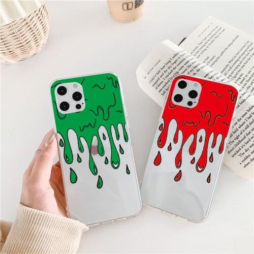Summer Melting Ice Cream Phone Case for iPhone 7 8 Plus SE 2020 12 11 Pro Max X XR XS Max Luxury Cartoon Sort Clear Covers