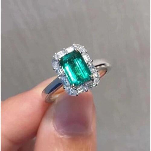 Elegant Gift for Anniversary Most Popular 100% Natural And Real Emerald ring 925 sterling silver Ring