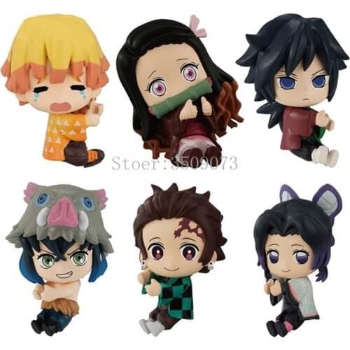 Demon Slayer Anime Figure Kamado Tanjirou Kamado Nezuko Action Figure Kimetsu no Yaiba Agatsuma Zenitsu Figurine Model Doll Gift