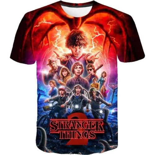Hot Sale T Shirt Classic TV Stranger Things 3D print Kids Boys Girls polyester Short Sleeves Summer Cool street style Clothing