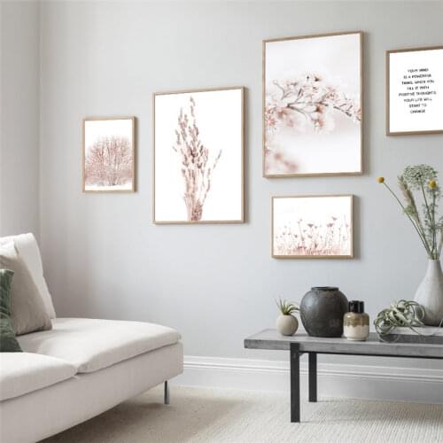 Plant Nature Winter Snow Landscape Picture Wall Art Canvas Painting Minimalist Modern Nordic Posters and Prints for Home Decor