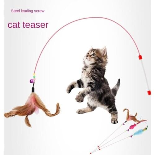 Cat Scratcher Toys High Toughness Two-Color Feather Steel Wire Cats Teaser Interactive Toy Pet Supplies High Flexibility