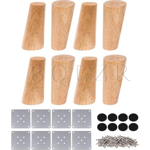 BQLZR 8 x Wood Color Oblique Tapered Furniture Legs for Sofa Cabinet 12cm H