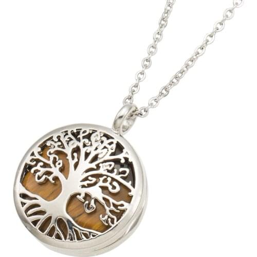 Round Shape Life Tree Necklace Natural Ladies Secklace Tree of Life Pendant Clavicle Chain Personality