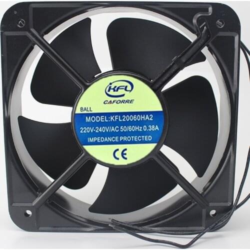 KFL / CAFORRE KFL20060HA2 Server Cooling Fan AC 240V 0.38A 200x200x60mm 2-Wire