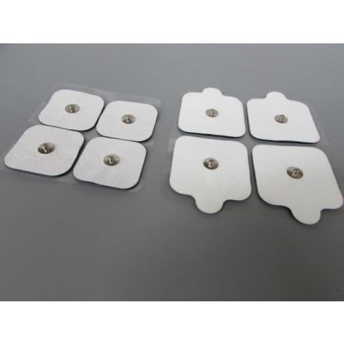 100pcs TENS Electrode Square Studded Pads for COMPEX COMPATIBLE Electrode TENS EMS with 3.9mm snap buttons free shipping