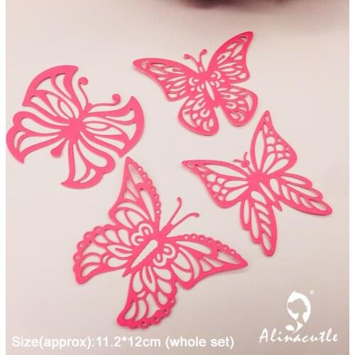 Metal Cutting Dies 4pc Butterfly set Scrapbooking Paper craft album Handmade Card Punch Die Cut Art Cutter Alinacutle