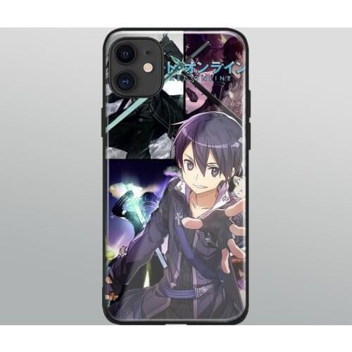 Kirito sword art online Tempered Glass Soft Silicone For iPhone SE 6s 7 8 Plus X XR XS 11 Pro Max Phone Case Cover Shell
