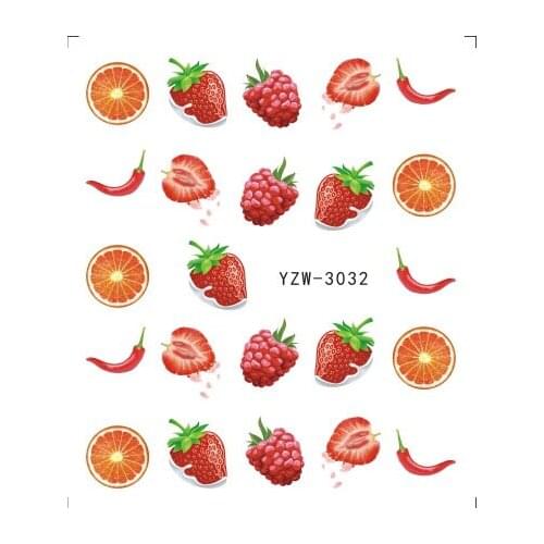 Sweet Fruit Nail Art Water Transfer Sticker Nail Decorations Sets Women Makeup DIY Beauty Tattoos Tools