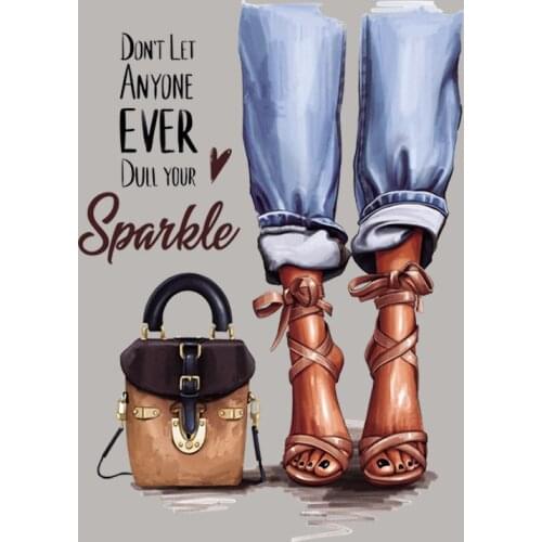 Letter Shoes Clothing Stickers Appliqued Heat Transfer Tops Diy Fashion Vinyl Woamn Patch Over Powder Transfers