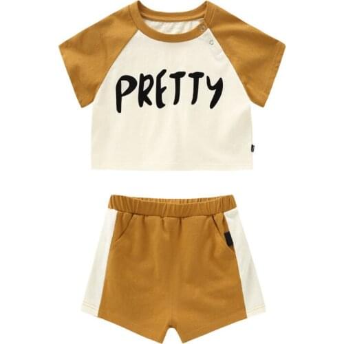 2021 new spring autumn summer Girls Kids Boys letter Suit comfortable cute baby Clothes Children Clothing
