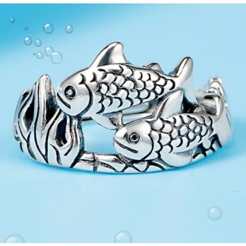 Charming Boho Fish Rings For Women Vintage Finger Ring 2021 Knuckle Female Fashion Jewelry Wedding Gifts