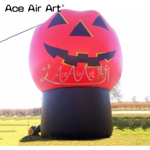 Huge 5 m H event decoration inflatable pumpkin lantern with base stand,inflatable lanterns for Halloween festival