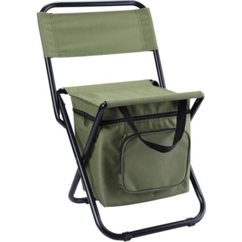 Portable Folding Stool Outdoor Fishing Chair Bag Folding Camp Armchair Beach Chair Cooler Insulated Picnic Pocket Camping Chair