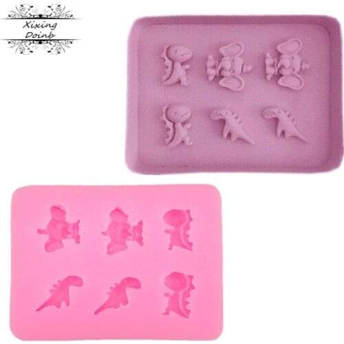 Silicone mold Mini dinosaur shape chocolate candy mold cake decoration Tools Kitchen Baking supplies
