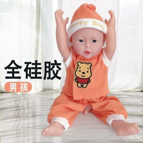 50cm Silicone Reborn Doll 3 Colors Eyes Choices Realistic Baby Toys for Children Christmas Gift