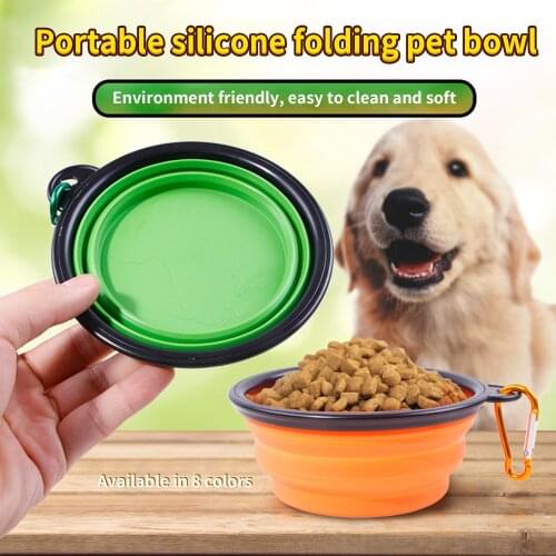 Dog Travel Silicone Bowl Portable Foldable Collapsible Pet Cat Food Water Feeding Outdoor Puppy Doggy Food Container