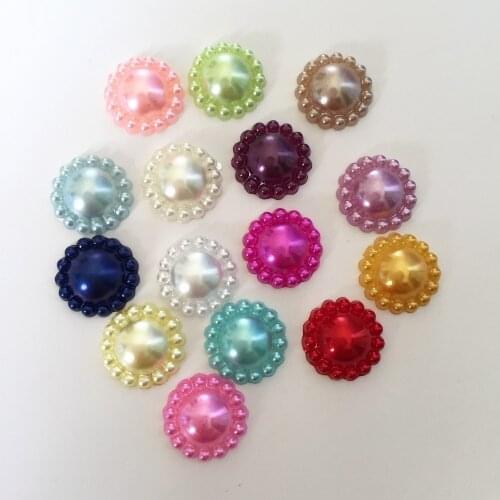 Mix Resin 12mm Kawaii Flower Flat Back Beads Flower Stone 100PCS Scrapbook DIY Decor Home Crafts OB03C