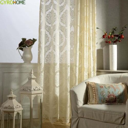 Modern Jacquard Weave Window Screening Tulle For Living Room Bedroom