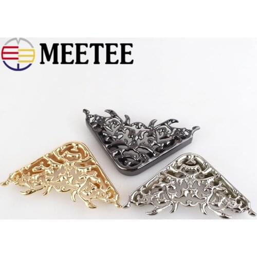 Meetee 4/10pcs 46*63mm Bag Corner Protector Metal Buckles Luggage Leather Handbag Clothing DIY Handmade Decor Accessories BD303