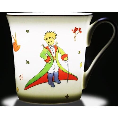 High Quality Porcelain Little Prince Mug In Gold Rim Bone China Coffee Tea Milk Water Cup Mug Kitchen Drinkware Unique Mug Gift